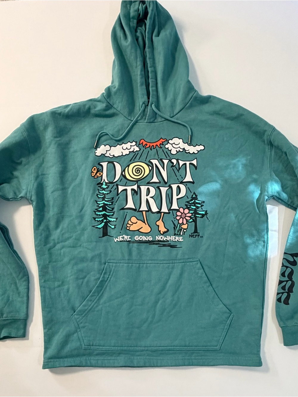 Neff Teal Graphic 'Don't Trip' Hoodie